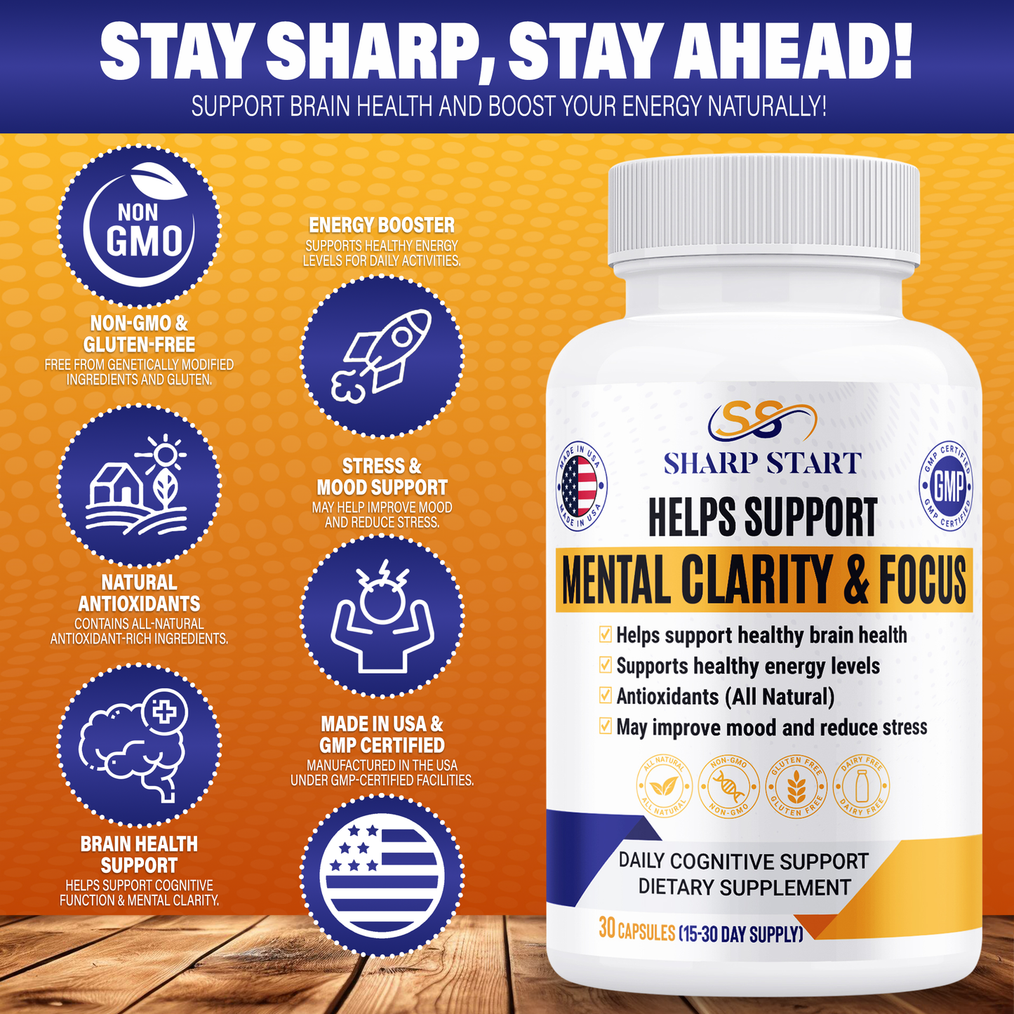 Sharp Start - A Natural Energy & Mental Clarity Supplement
