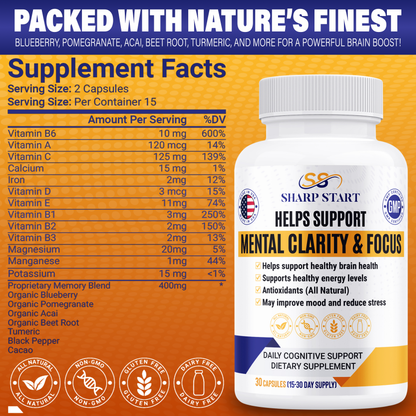 Sharp Start - A Natural Energy & Mental Clarity Supplement